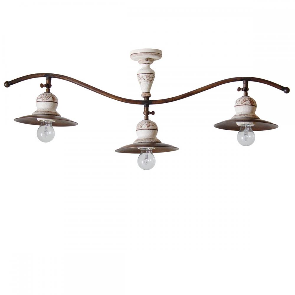 mediteransky stropny lampa keramika toskansky malovany rustikalny nizky strop mosadz country provansalsky lampy osvetlenie imas florencia budapest lameridiana stolovani 3 ziarovky.jpg